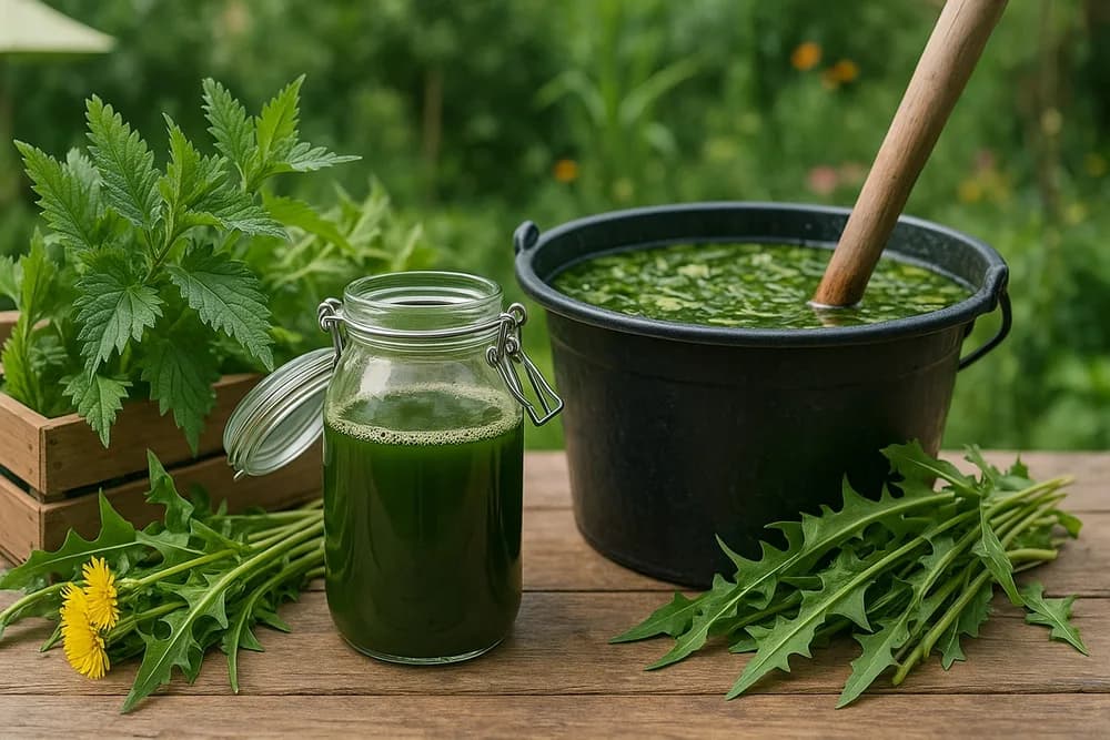 Як зробити рідке добриво з трав для овочів і квітів – Господарочка