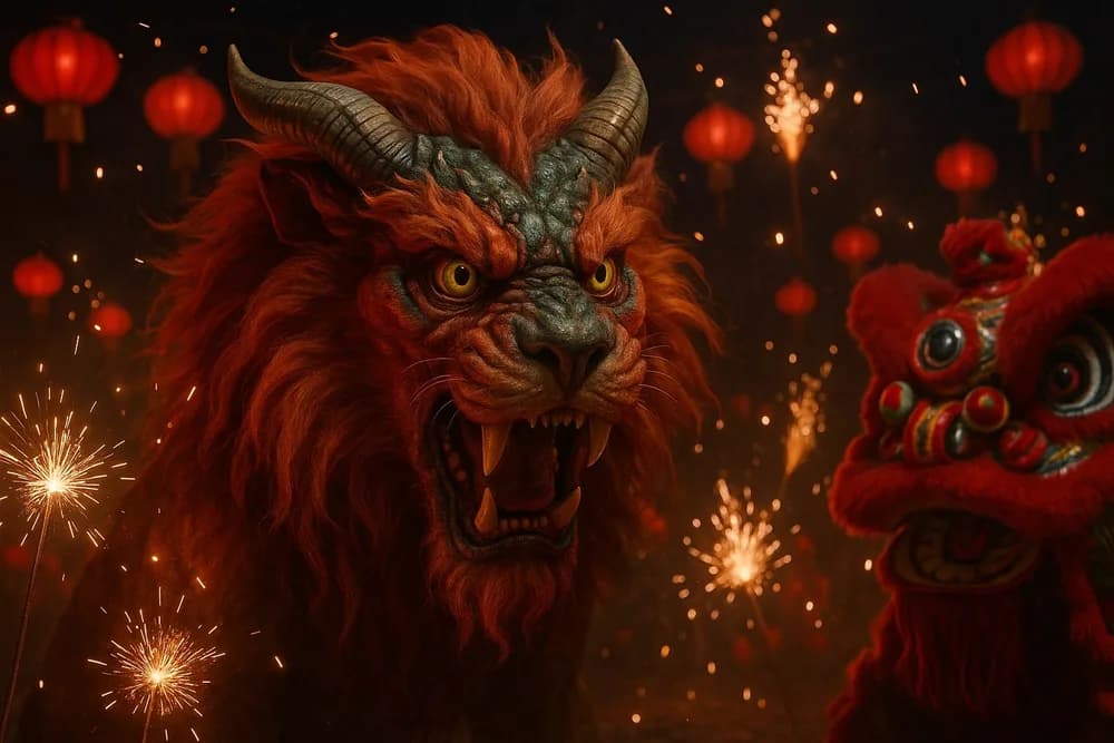 Ніянь – демон-лев у китайських легендах, символ Нового року – myths