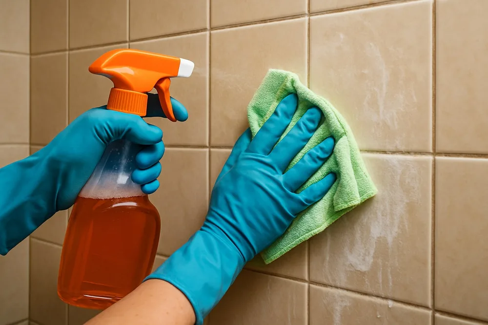Як очистити плитку у ванній від вапняного нальоту